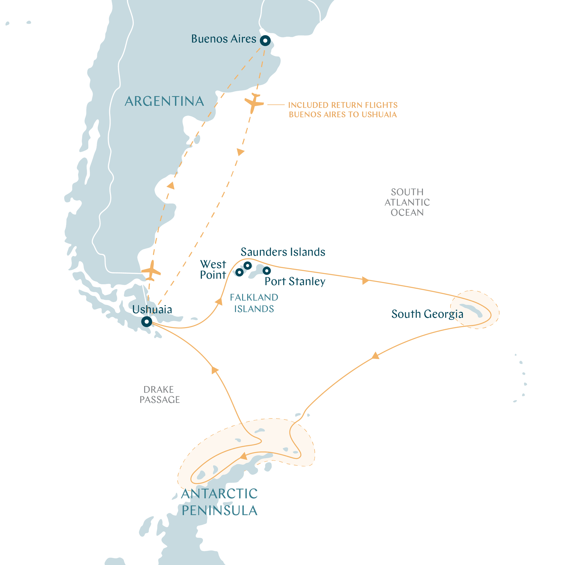 ANTARCTICA, THE FALKLANDS & SOUTH GEORGIA ROUNDTRIP CRUISE