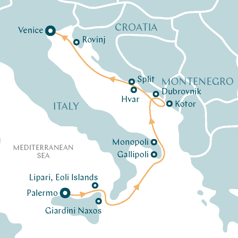 CRUISE FROM PALERMO TO VENICE AND THE DALMATIAN ISLANDS